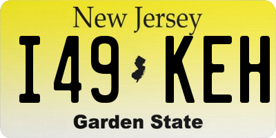 NJ license plate I49KEH