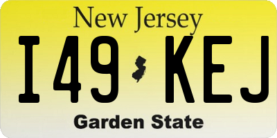 NJ license plate I49KEJ