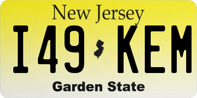 NJ license plate I49KEM