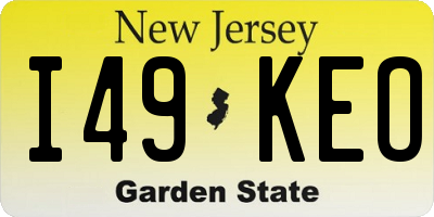NJ license plate I49KEO