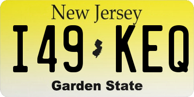 NJ license plate I49KEQ
