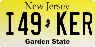 NJ license plate I49KER