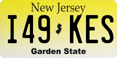 NJ license plate I49KES