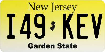 NJ license plate I49KEV