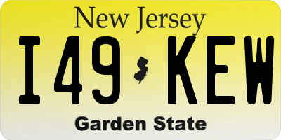 NJ license plate I49KEW