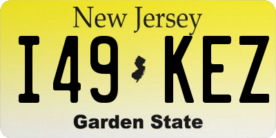 NJ license plate I49KEZ