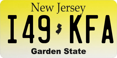 NJ license plate I49KFA