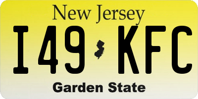 NJ license plate I49KFC