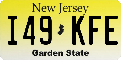 NJ license plate I49KFE