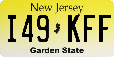 NJ license plate I49KFF