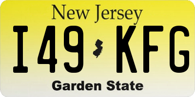 NJ license plate I49KFG