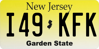 NJ license plate I49KFK