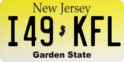 NJ license plate I49KFL