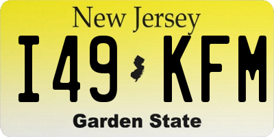 NJ license plate I49KFM