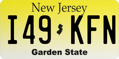 NJ license plate I49KFN