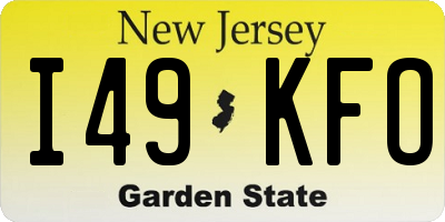 NJ license plate I49KFO