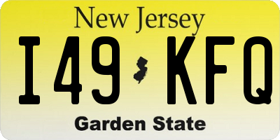 NJ license plate I49KFQ