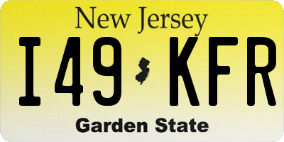 NJ license plate I49KFR