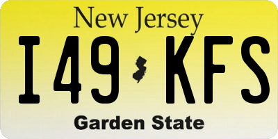 NJ license plate I49KFS