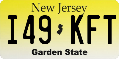 NJ license plate I49KFT