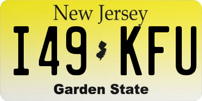 NJ license plate I49KFU