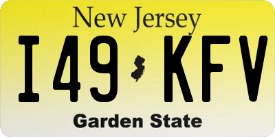 NJ license plate I49KFV