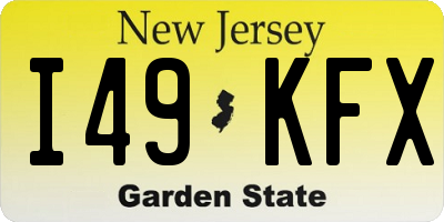NJ license plate I49KFX