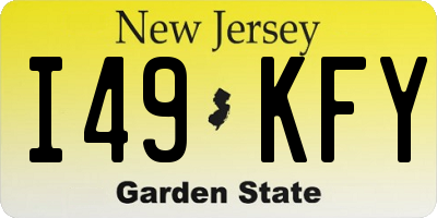 NJ license plate I49KFY