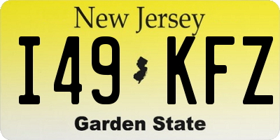 NJ license plate I49KFZ