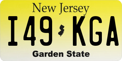 NJ license plate I49KGA
