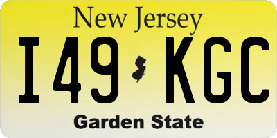NJ license plate I49KGC