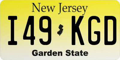 NJ license plate I49KGD