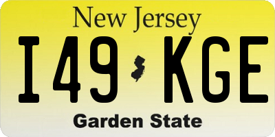 NJ license plate I49KGE