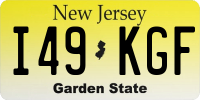 NJ license plate I49KGF