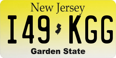 NJ license plate I49KGG