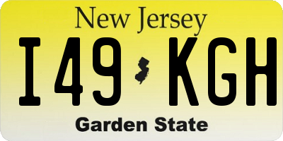 NJ license plate I49KGH