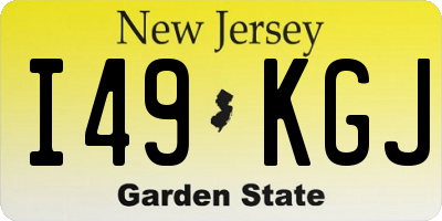 NJ license plate I49KGJ