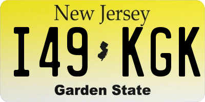 NJ license plate I49KGK