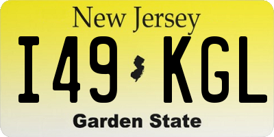 NJ license plate I49KGL