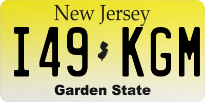 NJ license plate I49KGM
