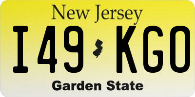 NJ license plate I49KGO