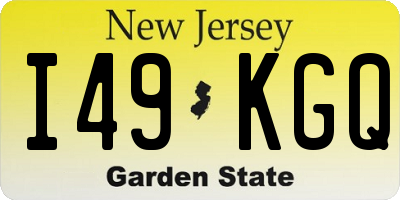 NJ license plate I49KGQ