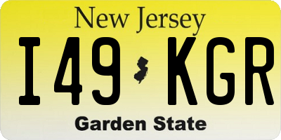 NJ license plate I49KGR