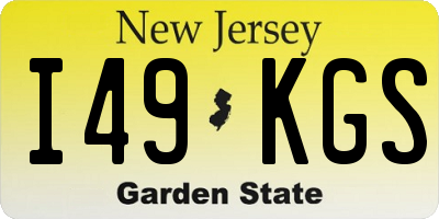 NJ license plate I49KGS