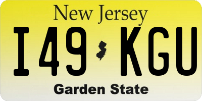 NJ license plate I49KGU