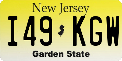 NJ license plate I49KGW