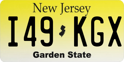 NJ license plate I49KGX