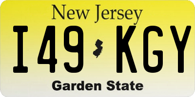 NJ license plate I49KGY