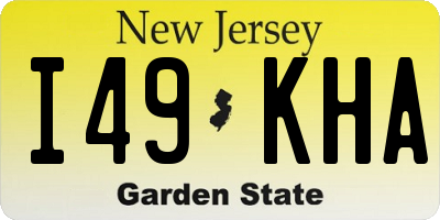 NJ license plate I49KHA