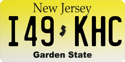 NJ license plate I49KHC